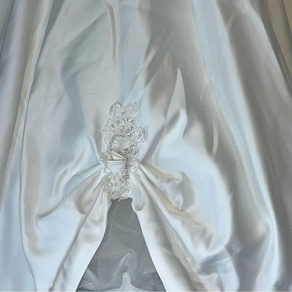 Tip Top White Formal Dress with Cap Sleeves